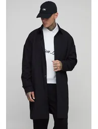 Tall Crinkle Oversized Mac - black - 2