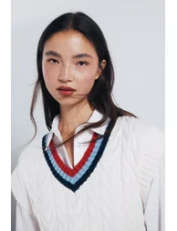 Contrast ribbed vest - 2