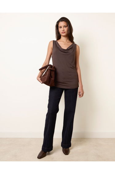 Sleeveless Cowl Neck Viscose Jersey Top