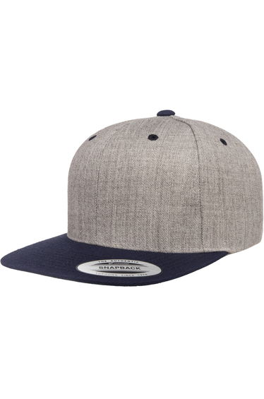 Flexfit Unisex Two Tone Classic Snapback Cap - Heather Grey/Navy