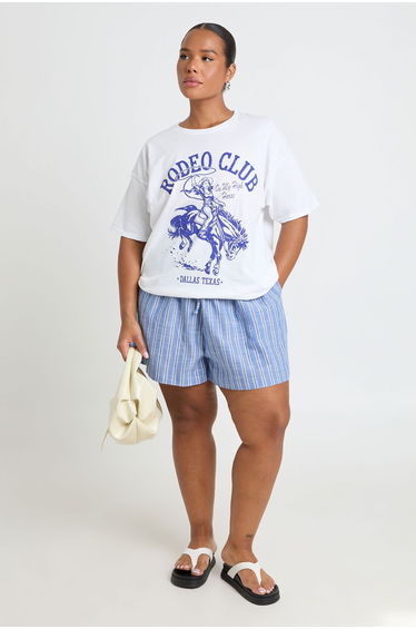 Plus Rodeo Club Printed T Shirt - white