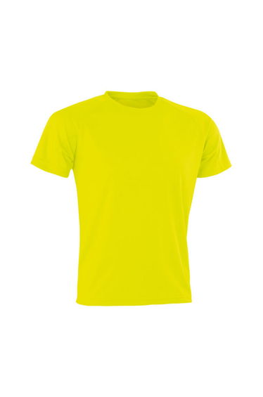 Spiro Mens Impact Aircool T-Shirt - Fluorescent Yellow