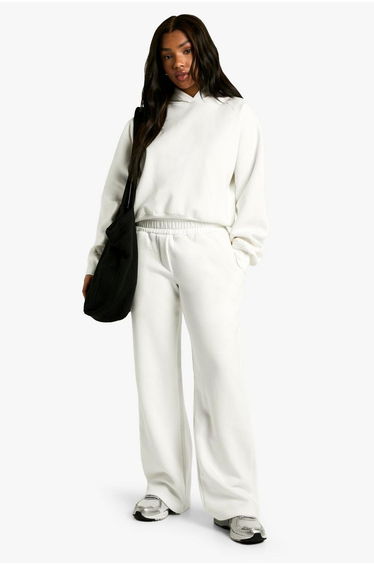 Deep Hem Oversized Hoodie - ecru