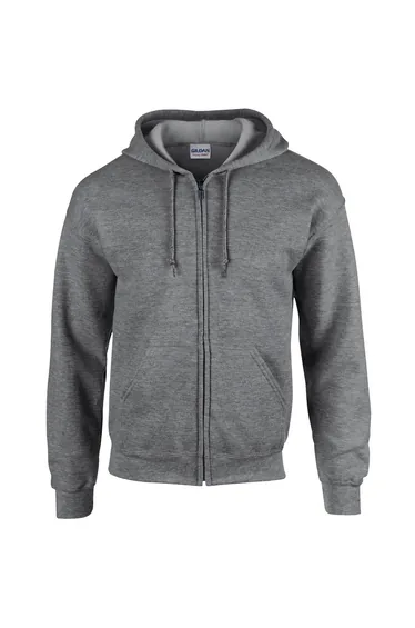 Gildan Mens Heavy Blend Full Zip Hoodie - Graphite Heather