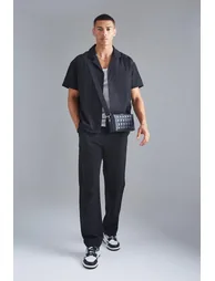 Technical Stretch Boxy Shirt & Trouser - black