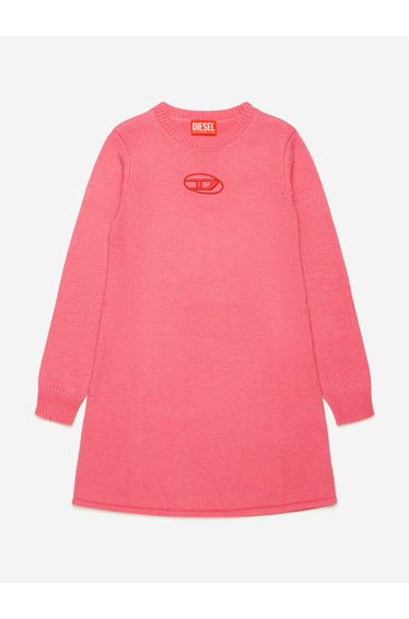 Diesel Girls Oval D Sweater Dress in Pink