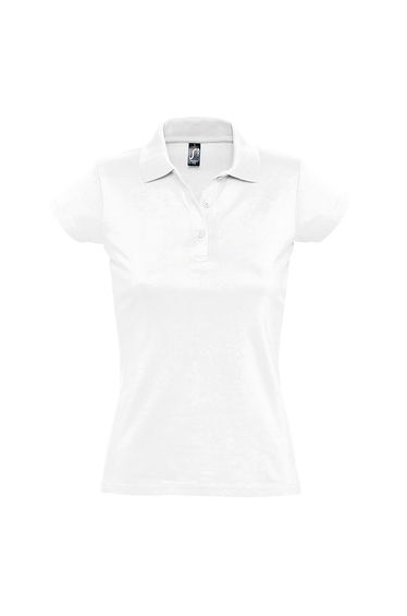 SOLS Womens/Ladies Prescott Short Sleeve Jersey Polo Shirt - White