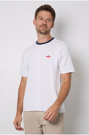 White England Print Crew Neck T-Shirt