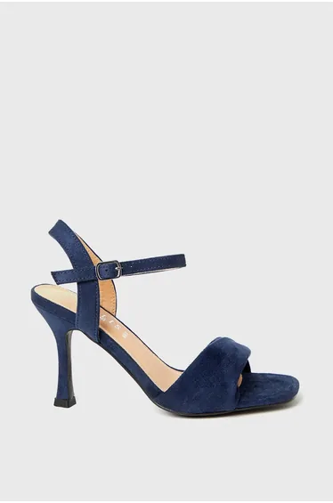 Wide Fit Sally Two Part Twist Detail Heeled Sandals