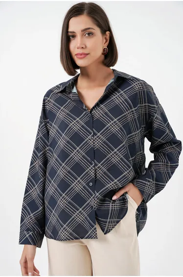 BDART Oversized Plaid Button-Up Shirt