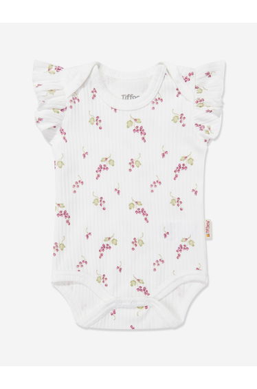 Tiffany Baby Girls Purple Grape Bodysuit in Ivory