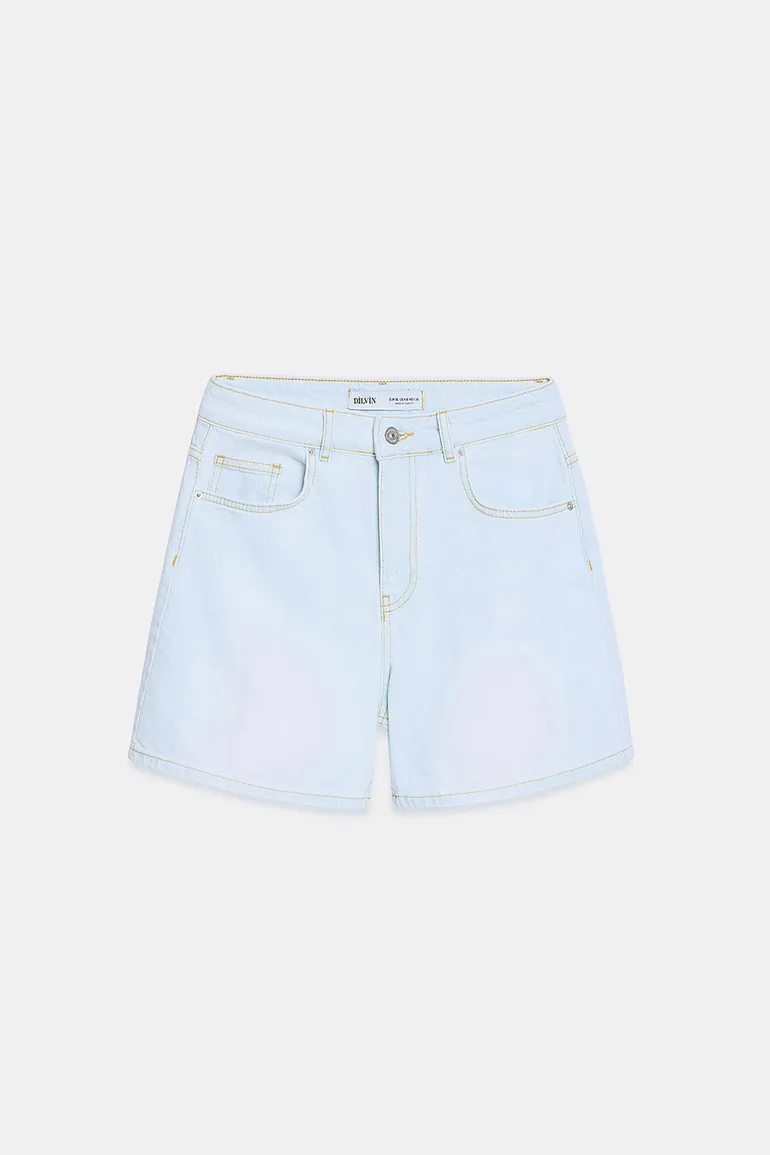 DILVIN High-Waist Wide-Leg Denim Shorts - 4