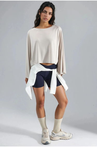 BUSEM Loose Fit Boat Neck Blouse