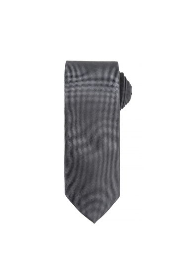 Premier Mens Micro Waffle Formal Work Tie - Dark Grey