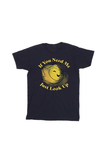 Wish Girls If You Need Me Just Look Up Cotton T-Shirt - Navy Blue