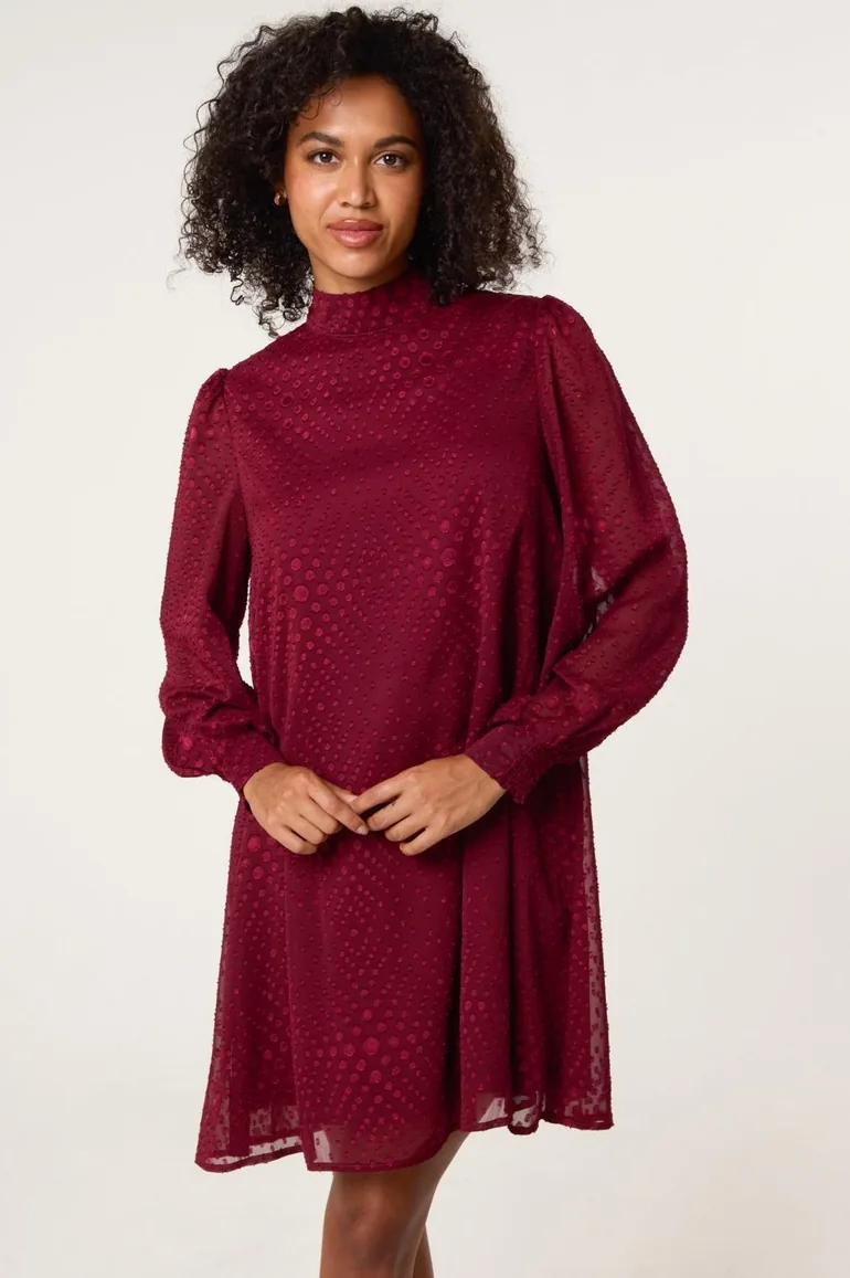 High Neck Shift Dress
