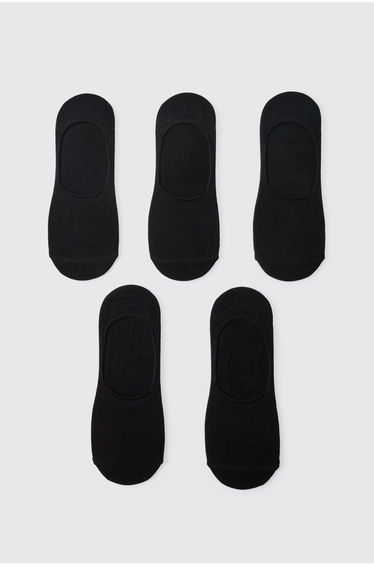 5 Pack Plain Invisible Socks - black
