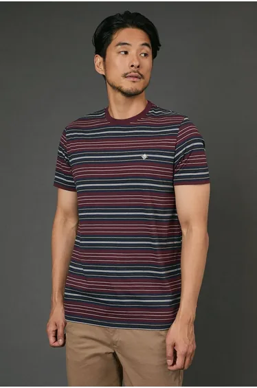 Burgundy Heritage Stripe T-Shirt