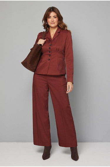 Pleat Detail Front Button Detail Trouser