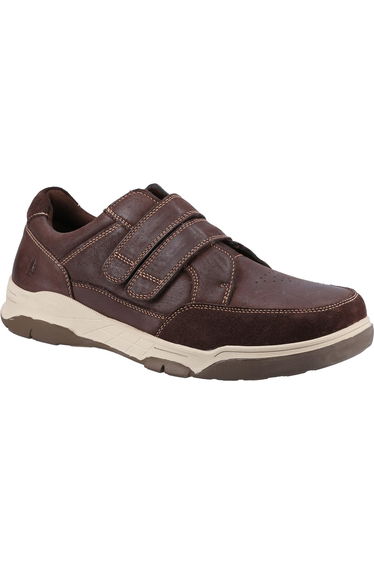 Hush Puppies Mens Fabian Leather Double Strap Shoes - Brown