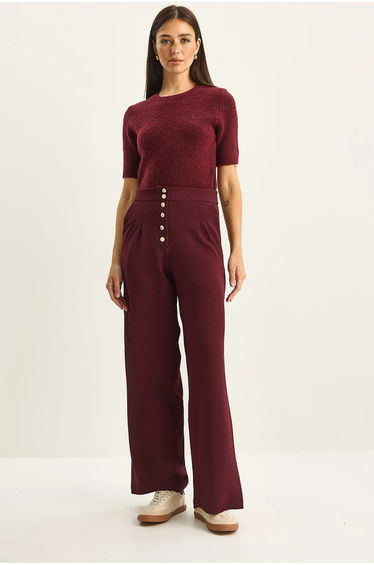 LUCCI High Waist Wide Leg Palazzo Pants