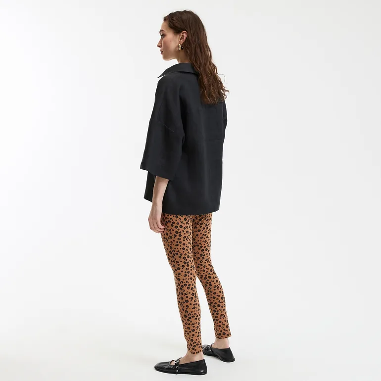 Animal Print High-Waist Leggings - 3