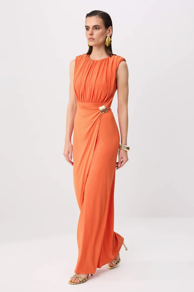 orange dress graduation Matte Gown and Cap with Golden Border Mera Convocation can Custom Made Big size Plus Size Elegant Zipper Long Party Wear Style Orange Plain Accessory Detail Knitted