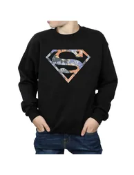 DC Comics Boys Superman Floral Logo 2 Sweatshirt - Black - 2
