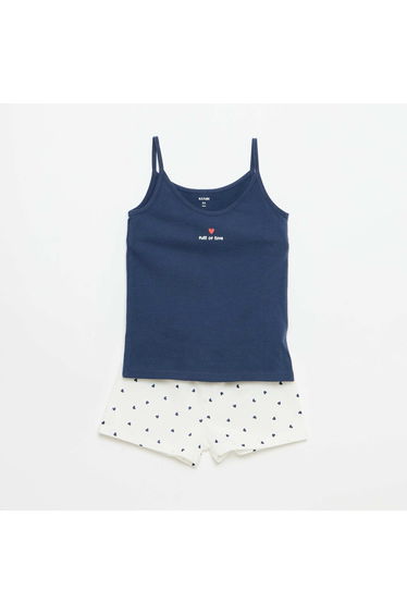 2-Piece Short Pyjama Set: Tank Top & Shorts BLUE
