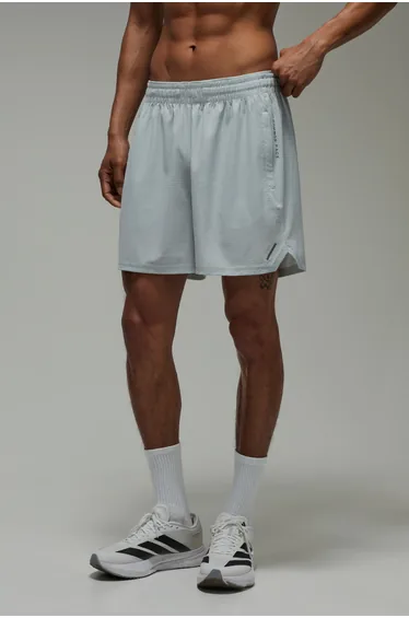 Common Pace Running Perforated 5inch Short - light grey