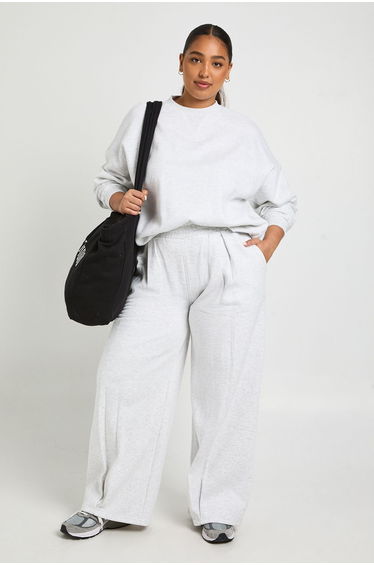 Plus Oversized Sweatshirt - grey marl