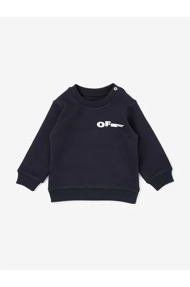 Off-White Baby Type Crewneck Sweatshirt in Navy