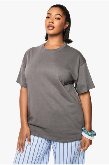 Plus Sweet Cherry Oversized T-Shirt - charcoal