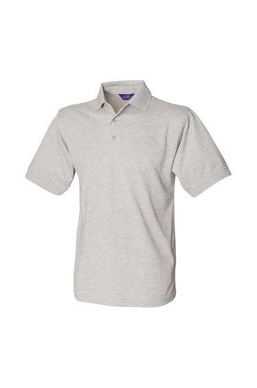 Henbury Mens Polycotton Heavy Polo Shirt - Heather Grey