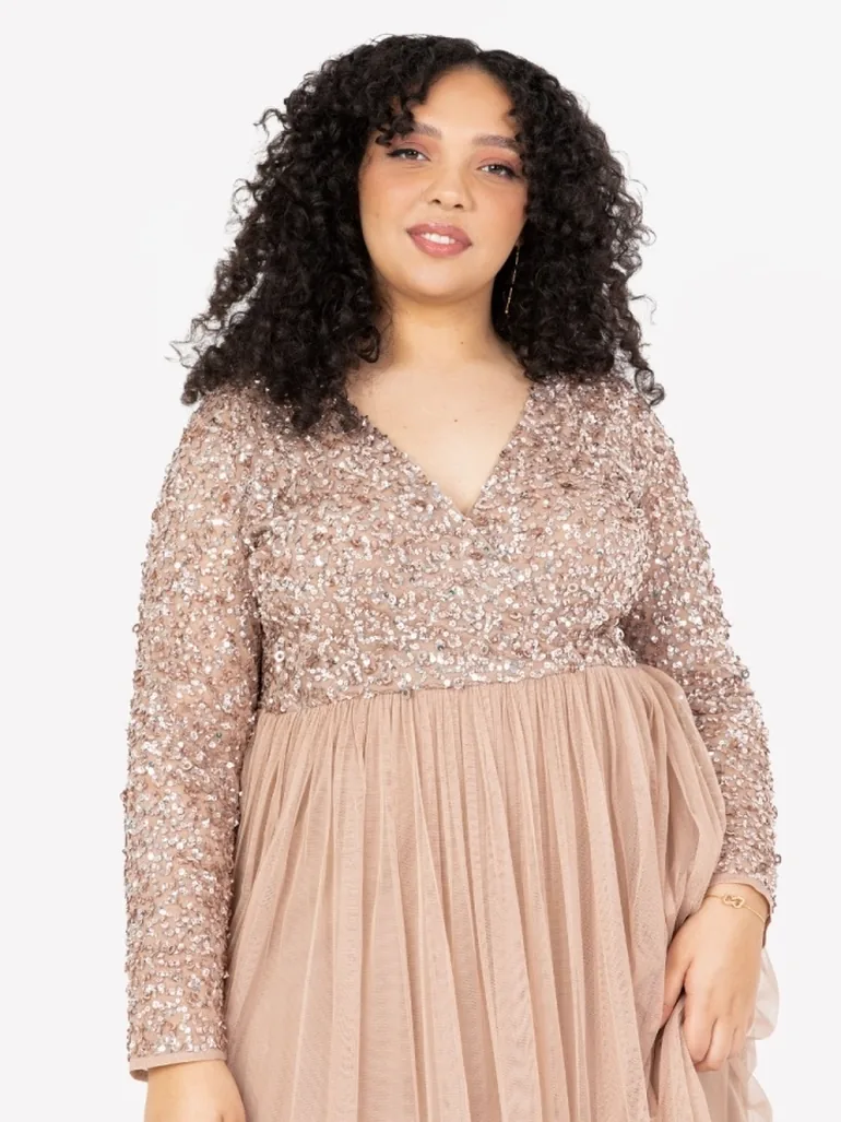 maya taupe bridesmaid dress Maya Satin Dress