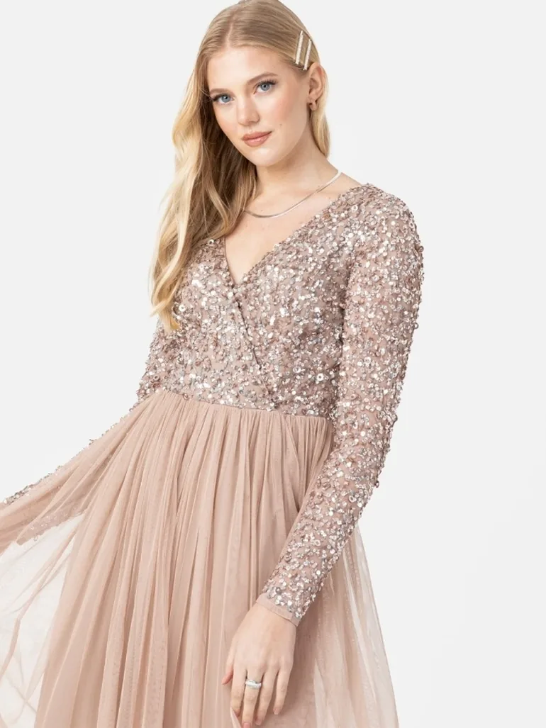 maya taupe blush bridesmaid dresses Mismatched Sexy Green Mermaid Maxi Long Bridesmaid Dresses Online, WGM –  Wish Gown main image 0