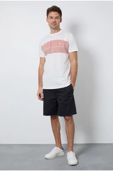 White Engineered Stripe T-shirt