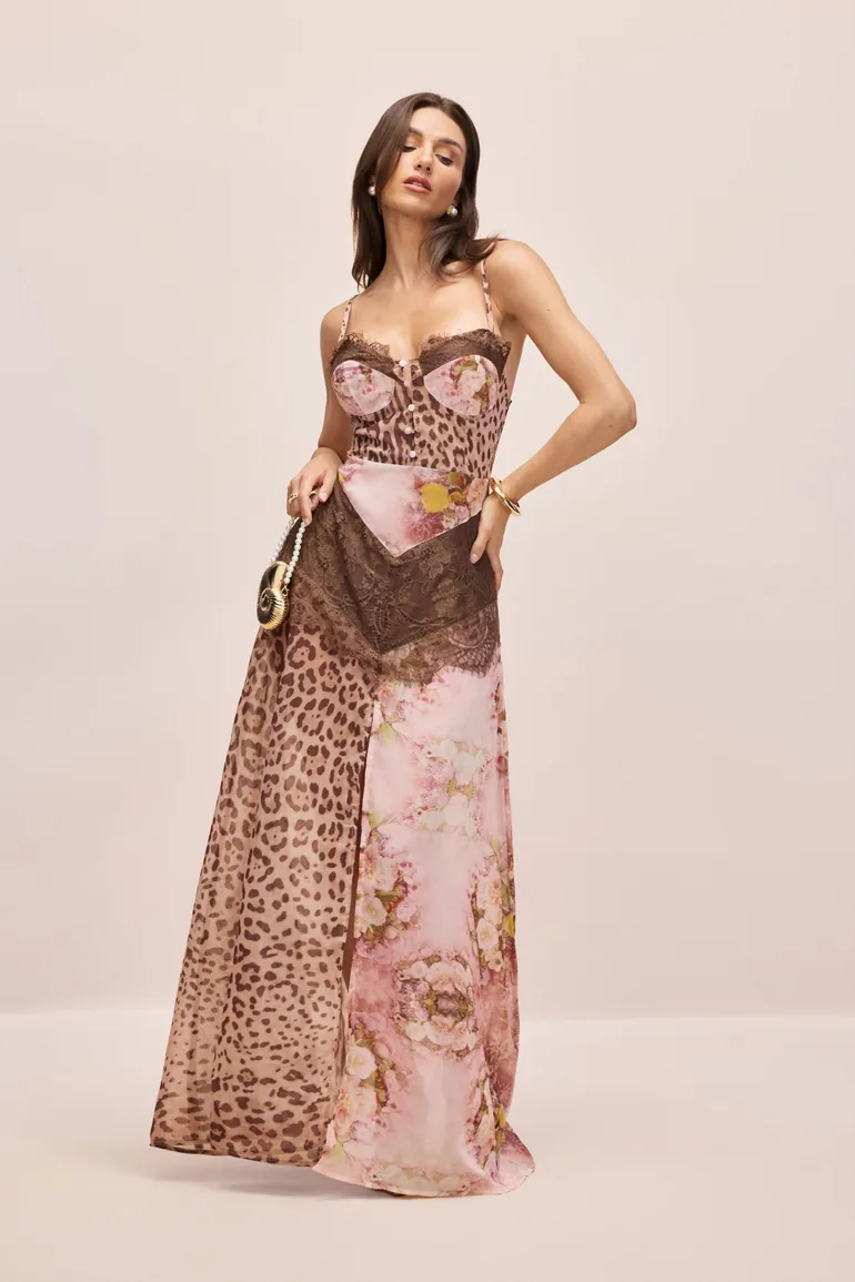 Jeanne Leopard Print Lace Trim Maxi Dress Sunfere : Evening Dresses : VogaCloset Saudi Arabia Jeanne Leopard Print Lace Trim Maxi Dress Sunfere : Evening Dresses : VogaCloset Saudi Arabia