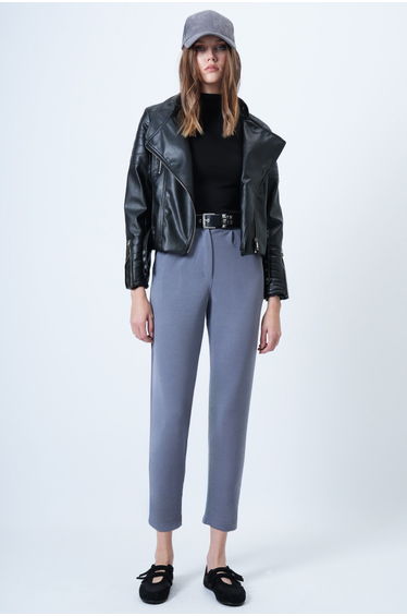 Women's grey high waist carrot pants