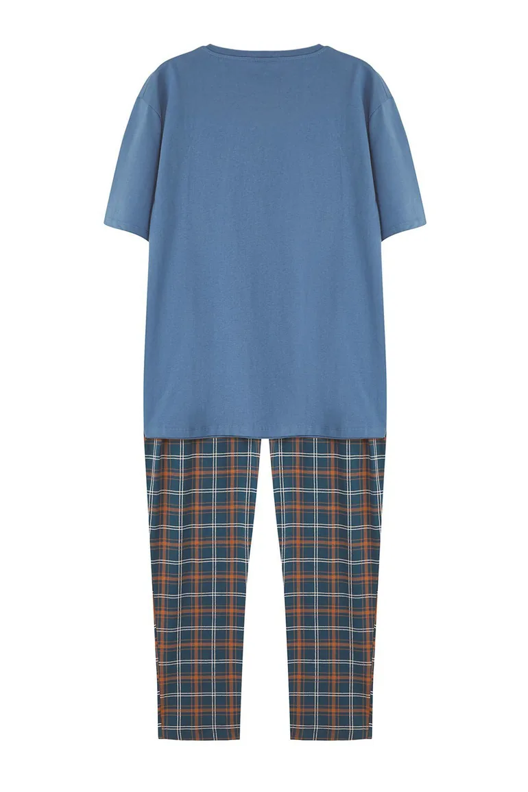 Pajama Set - Dark blue - Plaid - 5