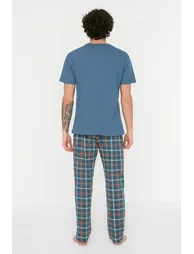 Pajama Set - Dark blue - Plaid - 3