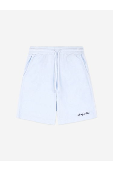 Sporty & Rich Kids Signature Logo Terry Shorts in Blue