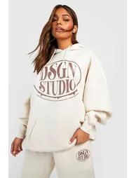 Dsgn Studio Slogan Hooded Tracksuit - stone