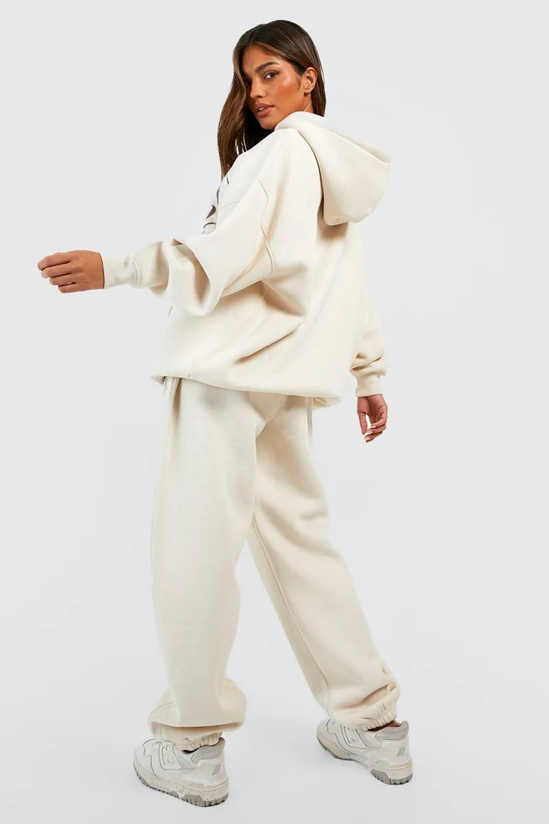 Dsgn Studio Slogan Hooded Tracksuit - stone - 1