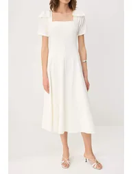 White Plain Maxi Woven Dress - 2