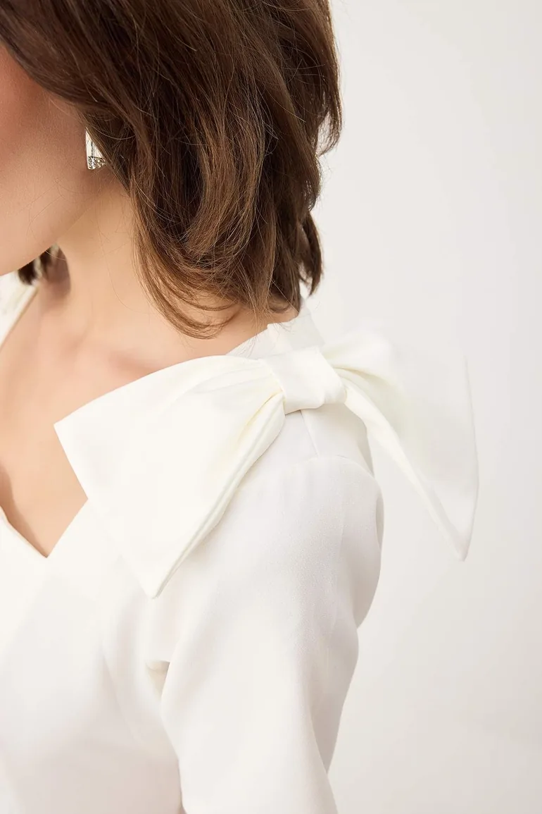 White Plain Maxi Woven Dress - 3