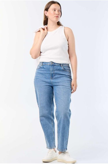 Straight-cut denim trousers BLUE