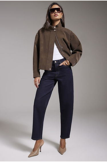 Blue Barrel Leg Jeans