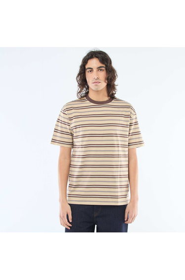 Striped Basic T-Shirt BEIGE