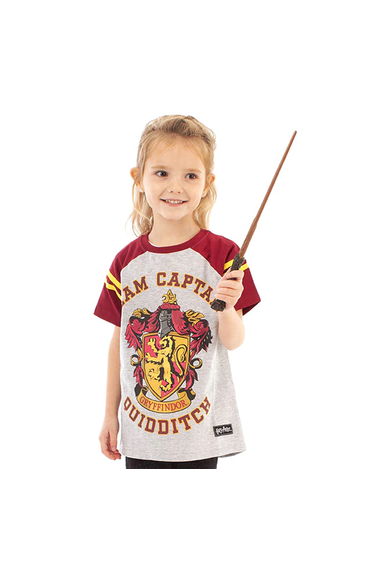 Harry Potter Girls Quidditch Team Captain Short-Sleeved T-Shirt - Grey/Red